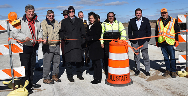 Photo: shows lane switchover at MnROAD on I-94.